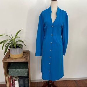 Drapers and damons blue dress. XL. cute button down blue midi dress